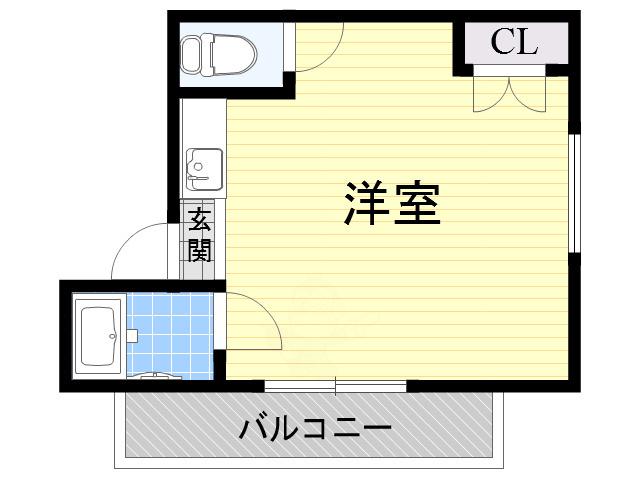 プレアール長居公園3(ワンルーム/4階)の間取り写真