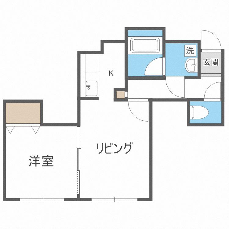 LUNA(1LDK/2階)の間取り写真