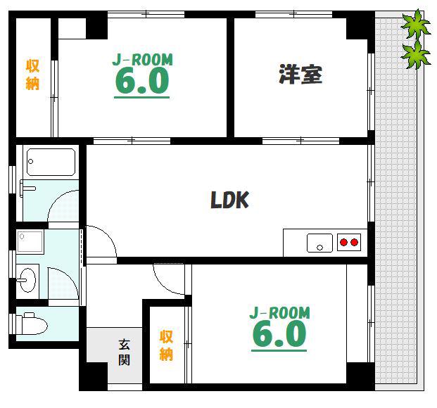 中前ビル(3LDK/5階)の間取り写真