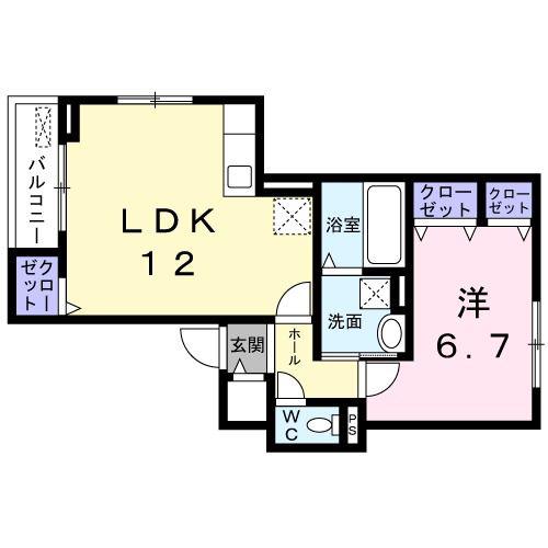 フィデール春日(1LDK/2階)の間取り写真