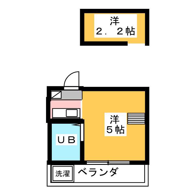 ラビアン西調布(ワンルーム/2階)の間取り写真