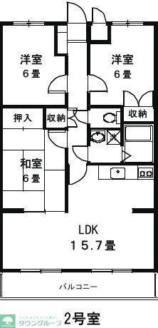 ボヌール21(3LDK/2階)の間取り写真