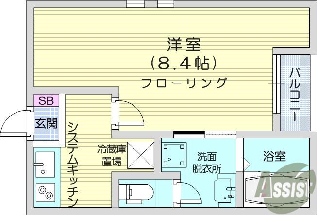 ラクセス中野栄(1K/2階)の間取り写真