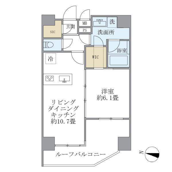 コスモリード御茶ノ水レジデンス(1LDK/7階)の間取り写真