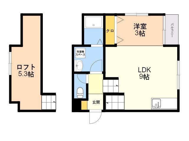 シャーンティ前原(1LDK/2階)の間取り写真
