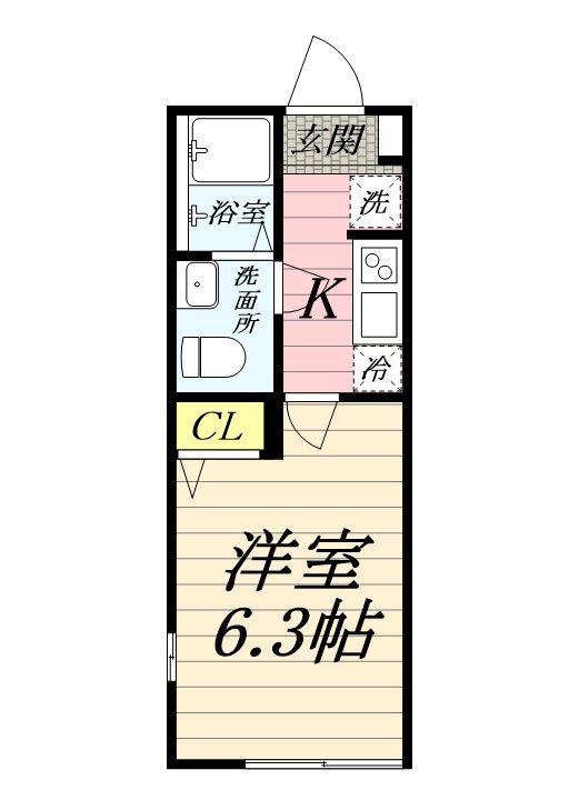 アザーレ・ソーニョ東海大学前(1K/2階)の間取り写真