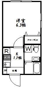 CASA PIAZZA練馬(1K/2階)の間取り写真