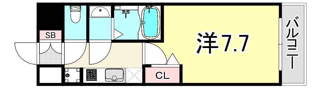 MJC大阪ラフィーネ(1K/3階)の間取り写真
