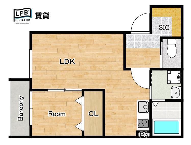 LFB APARTMENT国衙(1LDK/1階)の間取り写真