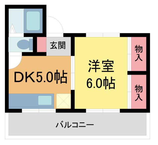 すみれ荘(1DK/1階)の間取り写真
