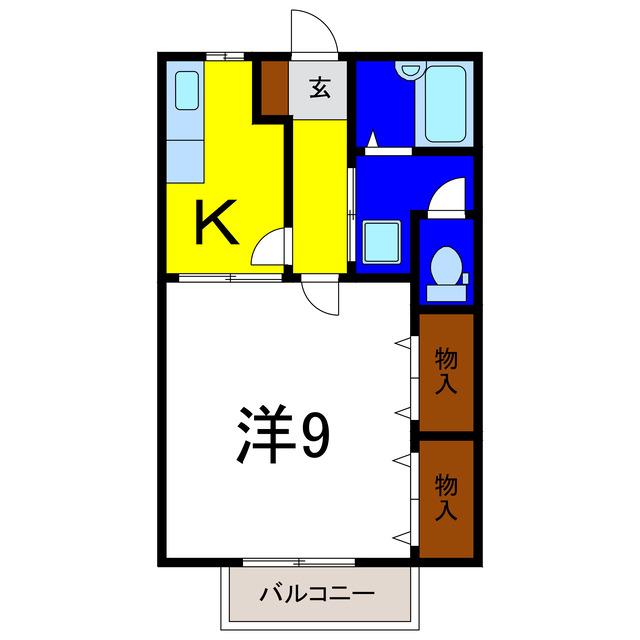 メゾンポワン(1K/1階)の間取り写真