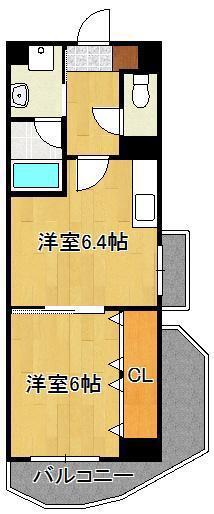 コンフォートスクエアー安部山(1DK/6階)の間取り写真