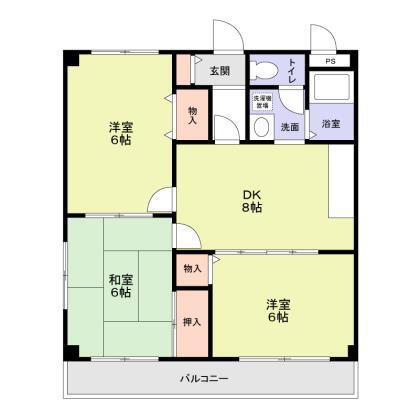 SHELLEYS金剛(3DK/3階)の間取り写真
