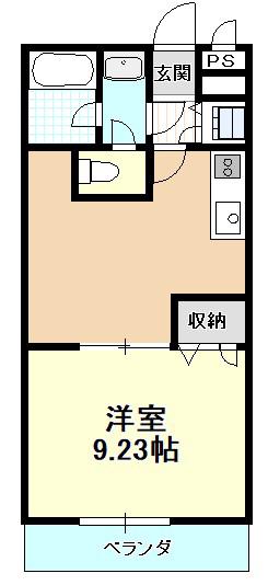 フジパレスキンキ(1DK/2階)の間取り写真