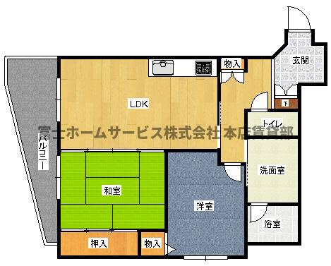 サンシャイン我孫子(2LDK/5階)の間取り写真
