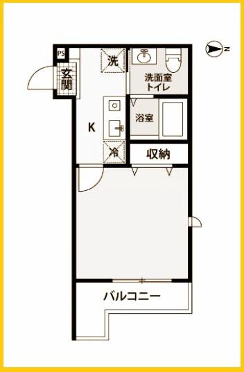 レガーロ新横浜(1K/2階)の間取り写真