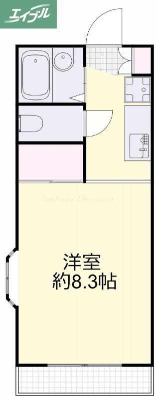 クイーンコーポ(1K/3階)の間取り写真