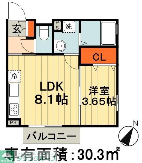 グランドソレーユ(1LDK/1階)の間取り写真