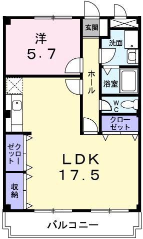 ベイビレッジINOUE(1LDK/2階)の間取り写真