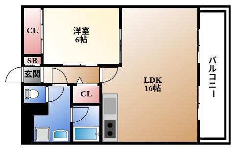 グリーンエミナンス唐山(1LDK/2階)の間取り写真