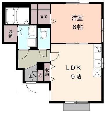 ルミエール(1LDK/1階)の間取り写真