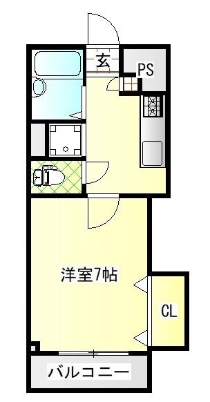 B・G FIELDハイツ(1K/3階)の間取り写真