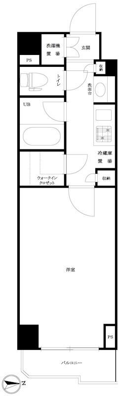 ルーブル桜新町(1K/3階)の間取り写真