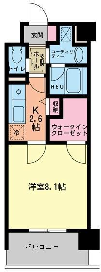 プリムローズ(1K/2階)の間取り写真