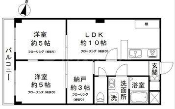 MONA-A(2SLDK/3階)の間取り写真
