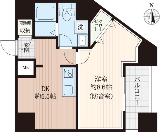 ラシクラス新中野(1LDK/9階)の間取り写真