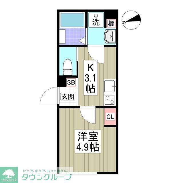 K&T 前原(1K/3階)の間取り写真