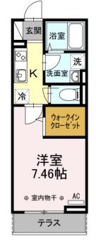 アネシス(1K/1階)の間取り写真
