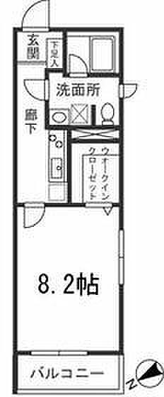 ロータス・アリー弘明寺(1K/2階)の間取り写真