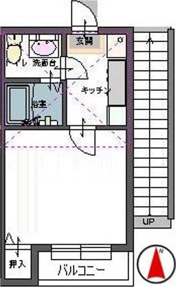 KINGS TRAIL(1K/1階)の間取り写真