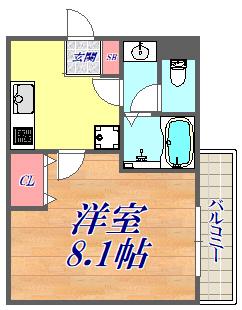 AILE稲野 (1K/3階)の間取り写真