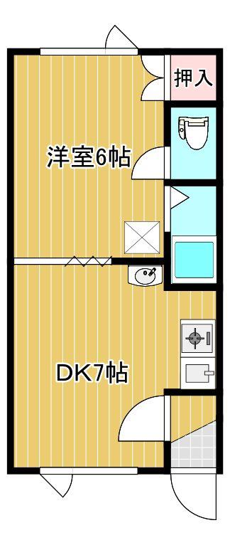第8日研ハイツ(1DK/2階)の間取り写真