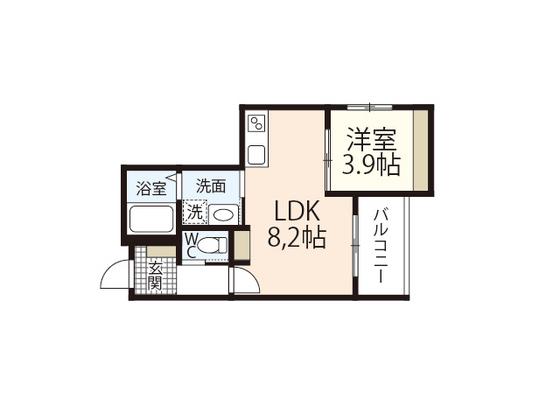 LIEN五日市(1LDK/2階)の間取り写真