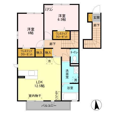 コルテシモ(2LDK/2階)の間取り写真
