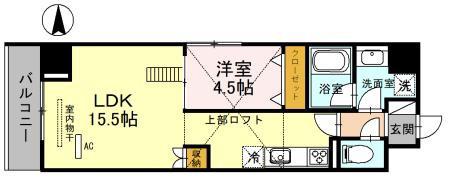 リヒトサール(1LDK/2階)の間取り写真