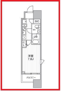 オルタナ亀戸(1K/2階)の間取り写真