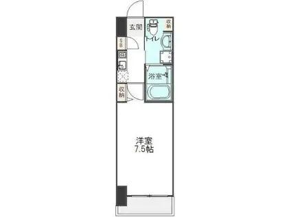 グリフィン新横浜・参番館(1K/6階)の間取り写真