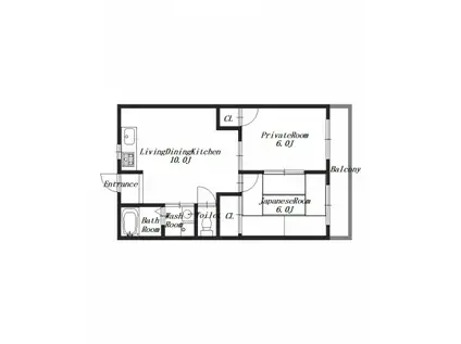 メゾンディスポワール森口(2LDK/3階)の間取り写真