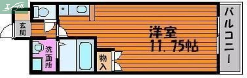 ロイヤルレピュート東島田(ワンルーム/3階)の間取り写真