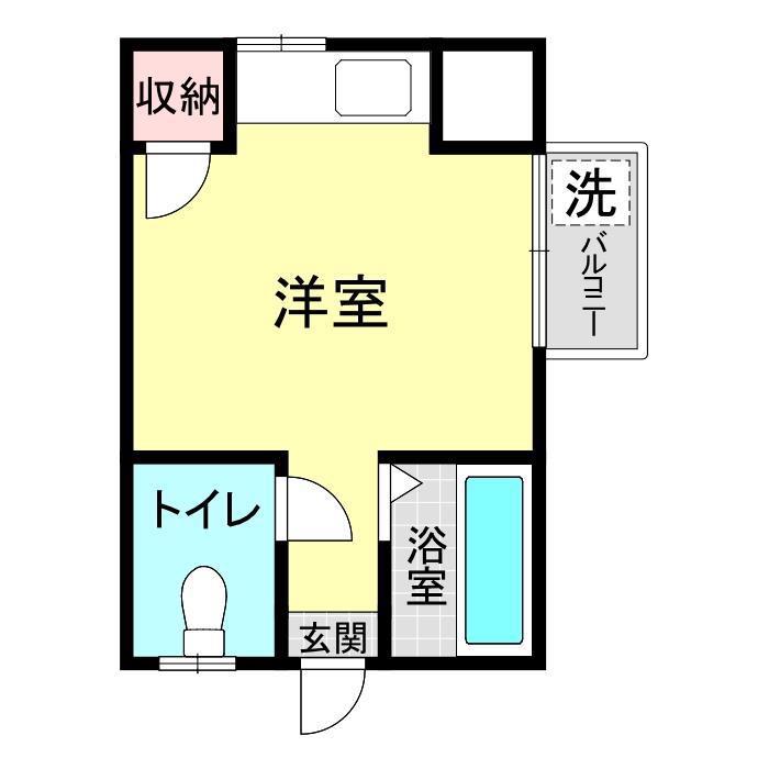 ハイム後田(ワンルーム/2階)の間取り写真