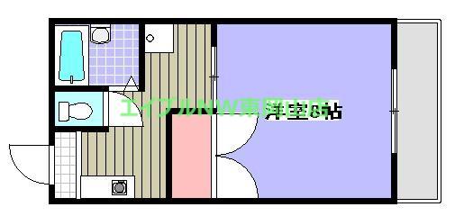 シークハウスコーポ(1K/2階)の間取り写真