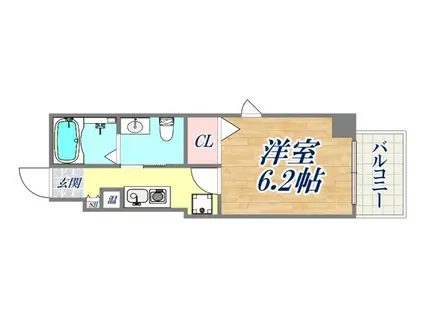 ラディウス森南(1K/5階)の間取り写真