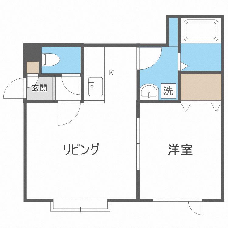 リバーサイドテラスアーク(1LDK/2階)の間取り写真