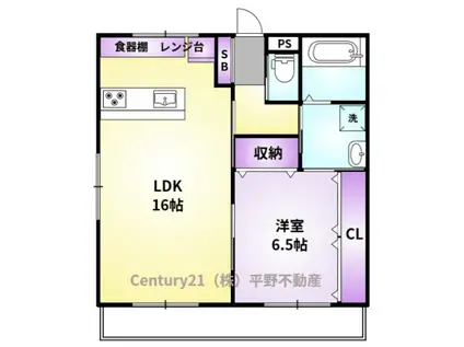 アッパーヤード(1LDK/1階)の間取り写真