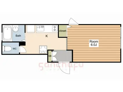 ヴェルドミール(1K/1階)の間取り写真