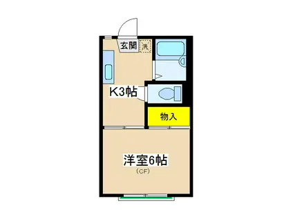 ハイツウィスタリア(1K/1階)の間取り写真